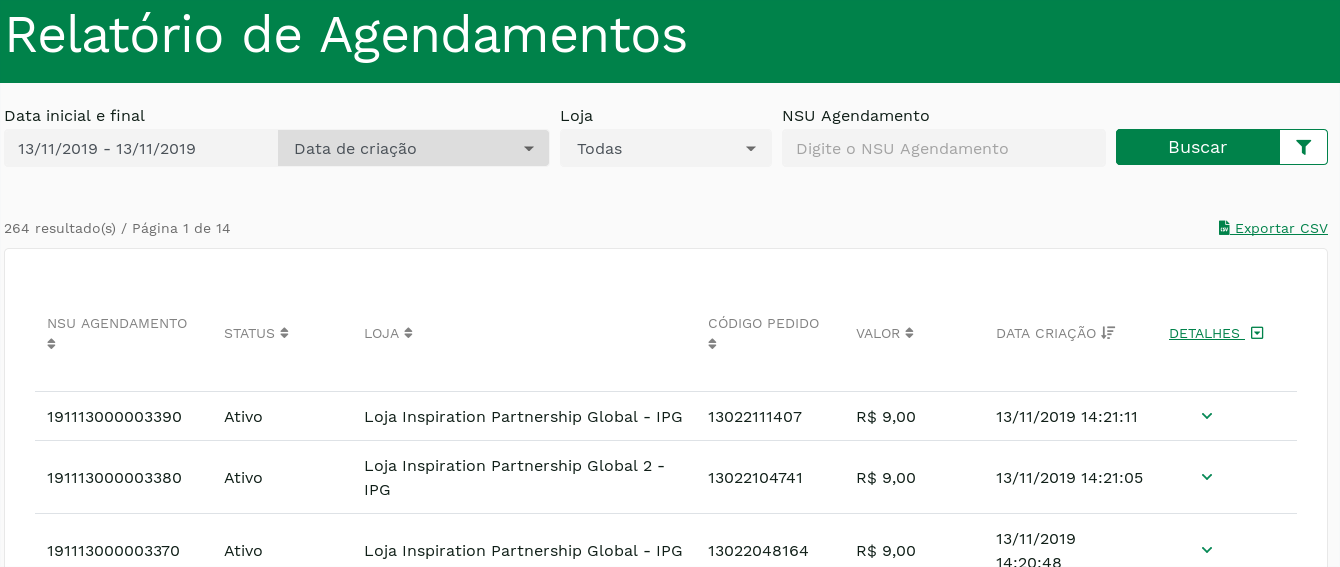 &quot;Listagem de agendamentos.&quot; -no-filter