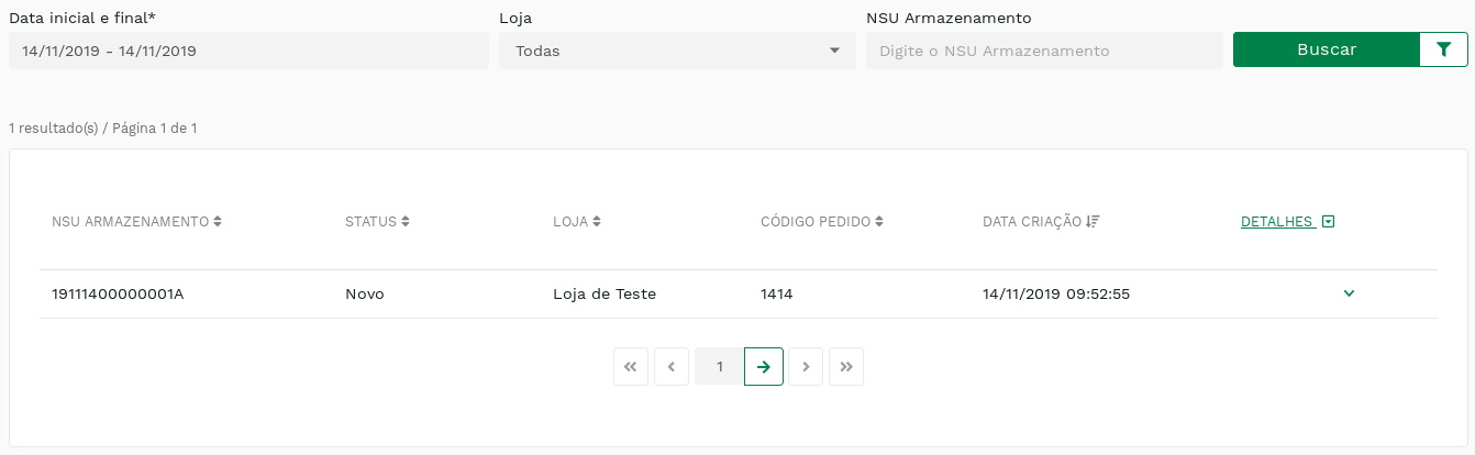 &quot;Listagem dos armazenamentos.&quot; -no-filter