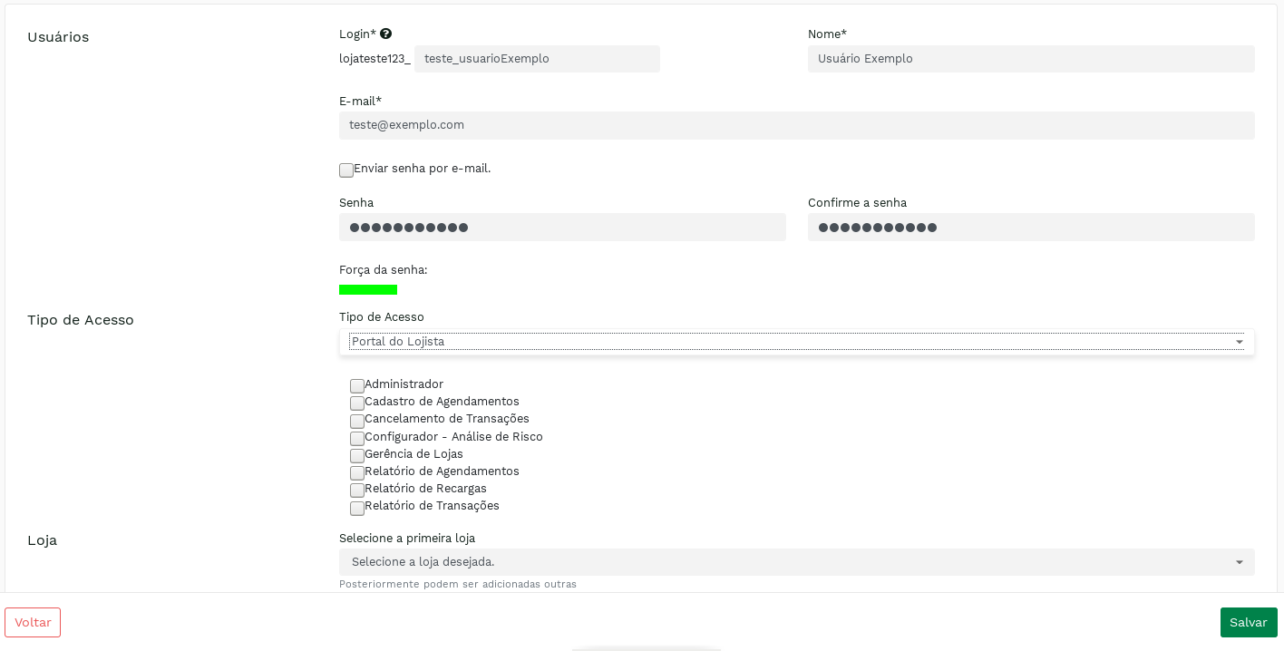 &quot;Type of access Store Portal.&quot; -no-filter