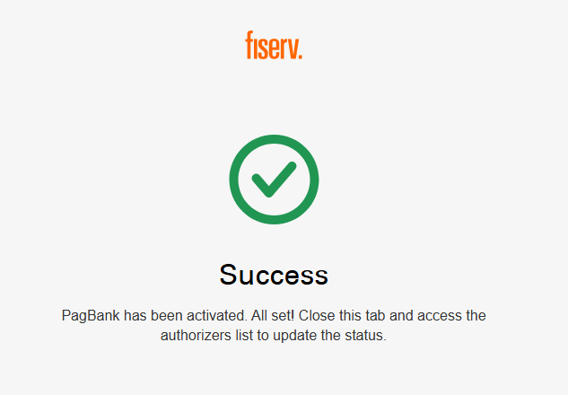 Mensaje de activación exitosa